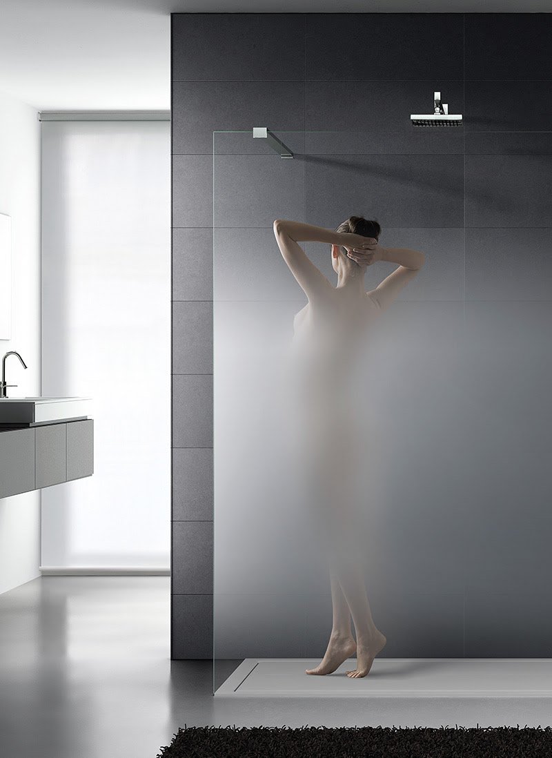 douche en verre imprimé madras